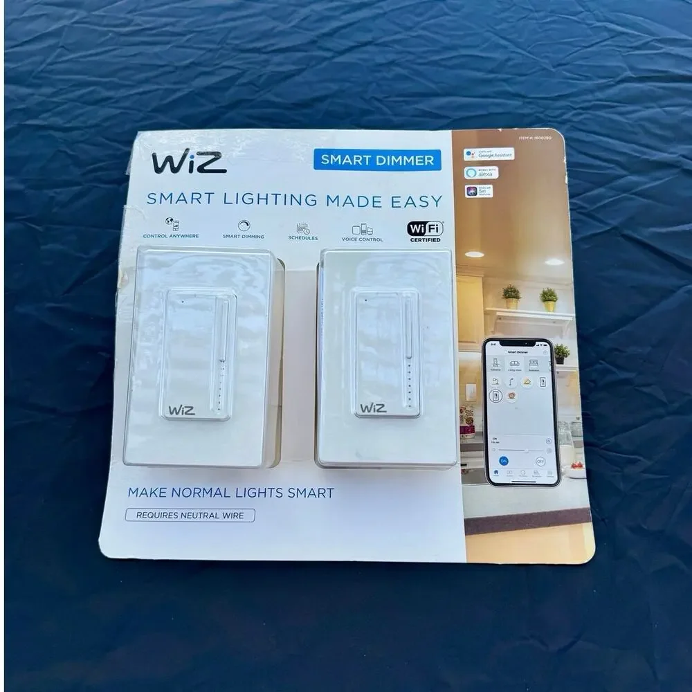WiZ Smart Dimmer Switch 2-Pack WiFi Alexa Google Assistant Siri Open Box